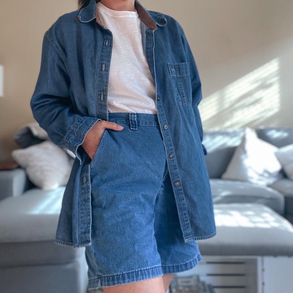 Vintage Basic Editions Jean Button Up